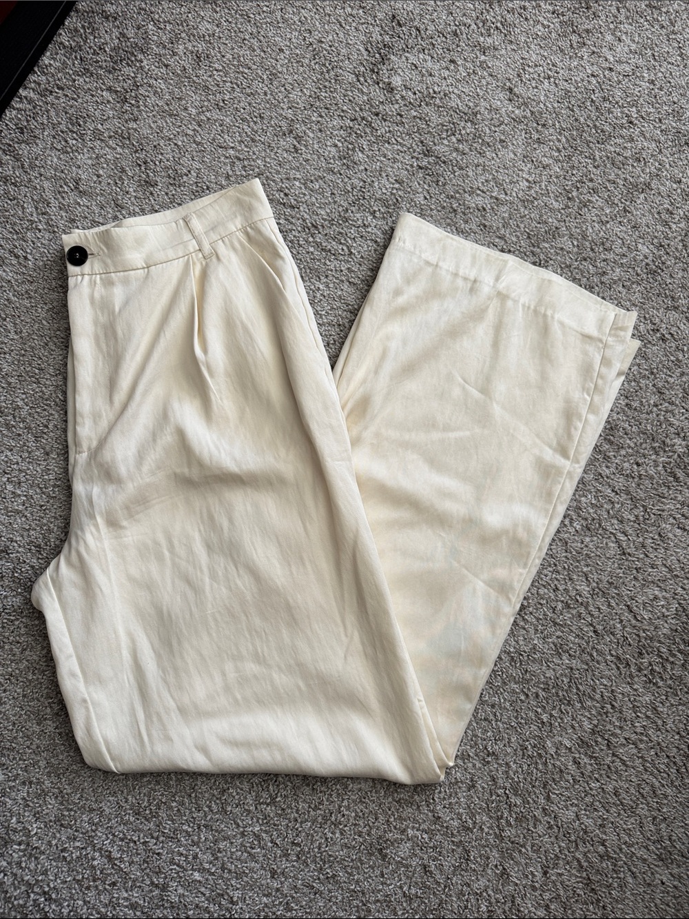 Zara Cream Straight Leg Trousers